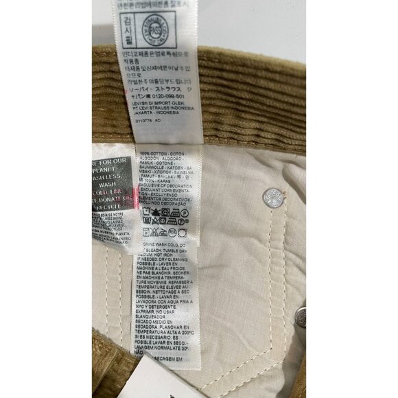 Levis Corduroy Pants Mens 30 Tan Camel Relaxed Straight Casual Sustainable 30x30 - Picture 15 of 15